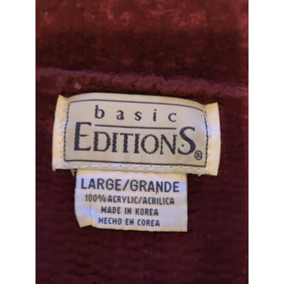 Basic Editions Womens Striped Long Sleeve‎ Sweater Acrylic Roll Neck Size Large - Picture 4 of 10